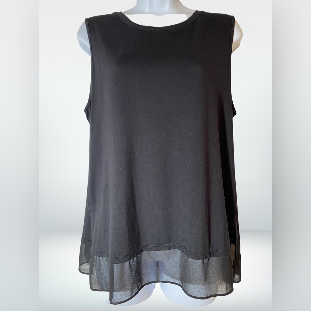 MarlaWynne Mixed Media Tank, Black, Large, NWT